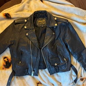 Vintage Genuine Leather Kids Motorcycle Jacket